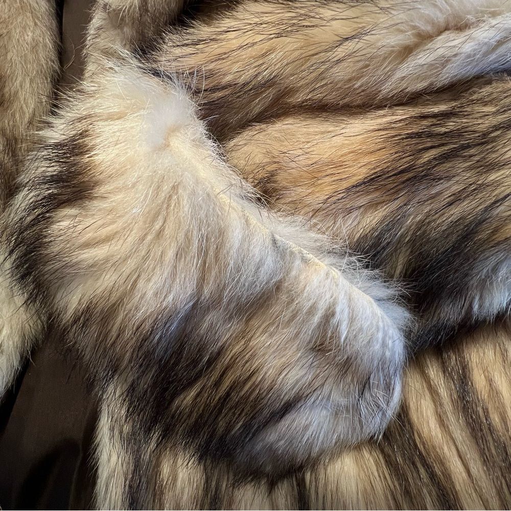 Natural Full Skin Fitch Fur Coat Size M Genuine Fur Womens by Smith Furriers - Picture 10 of 11
